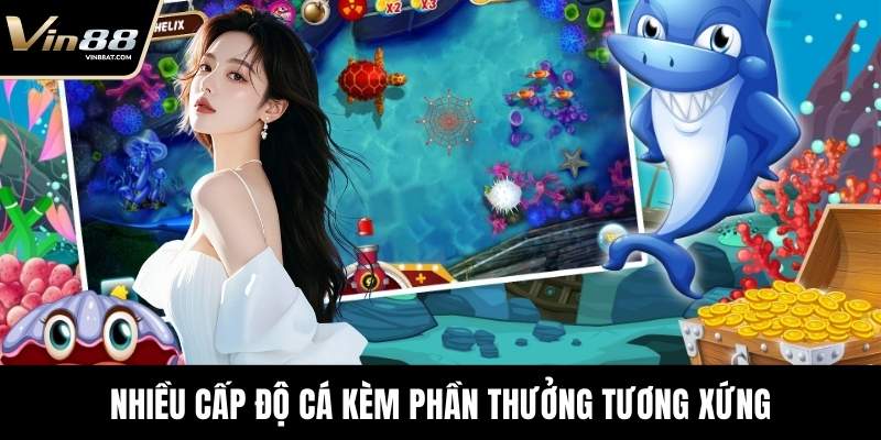Bắn Cá Long Vương - Tựa Game Săn Mồi Uy Tín Tại VIN88 11 Nhiều cấp độ cá kèm phần thưởng tương xứng